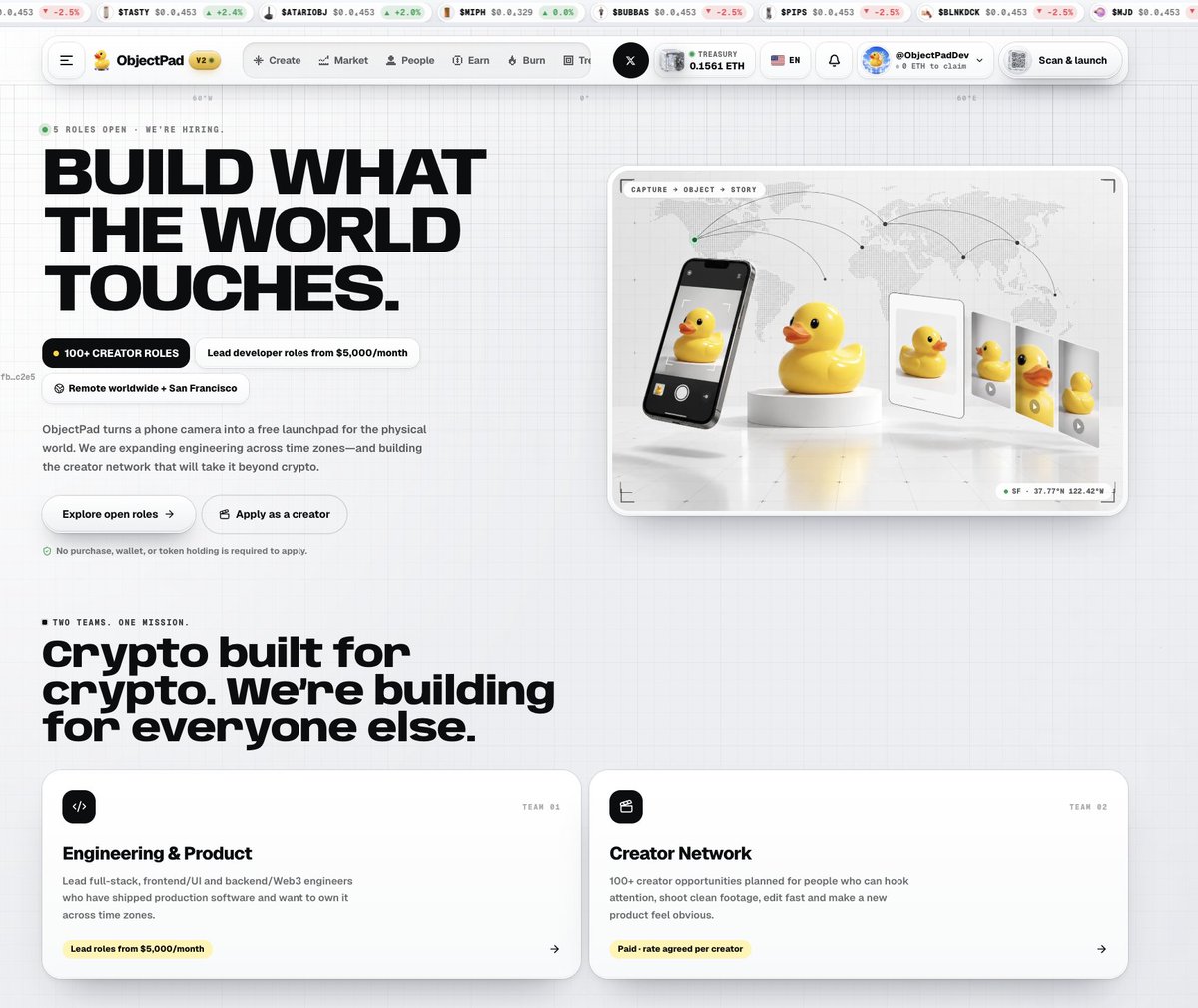 ObjectPadFun's tweet photo. https://t.co/8QmiFDtpCk is live.

Tonight, we’re reviewing every résumé, credential and creator application!

Our first 10 selected candidates will be introduced across our socials—with their permission—as we begin building the founding creator cohort.

TikTok + Instagram go live later today.

Applications remain open, spots fill soon:
https://t.co/SAyfjcgYNa

The team is cooking. 🐥
0x520541D03DEC790ce51746DA2a495dAfa62e87f8