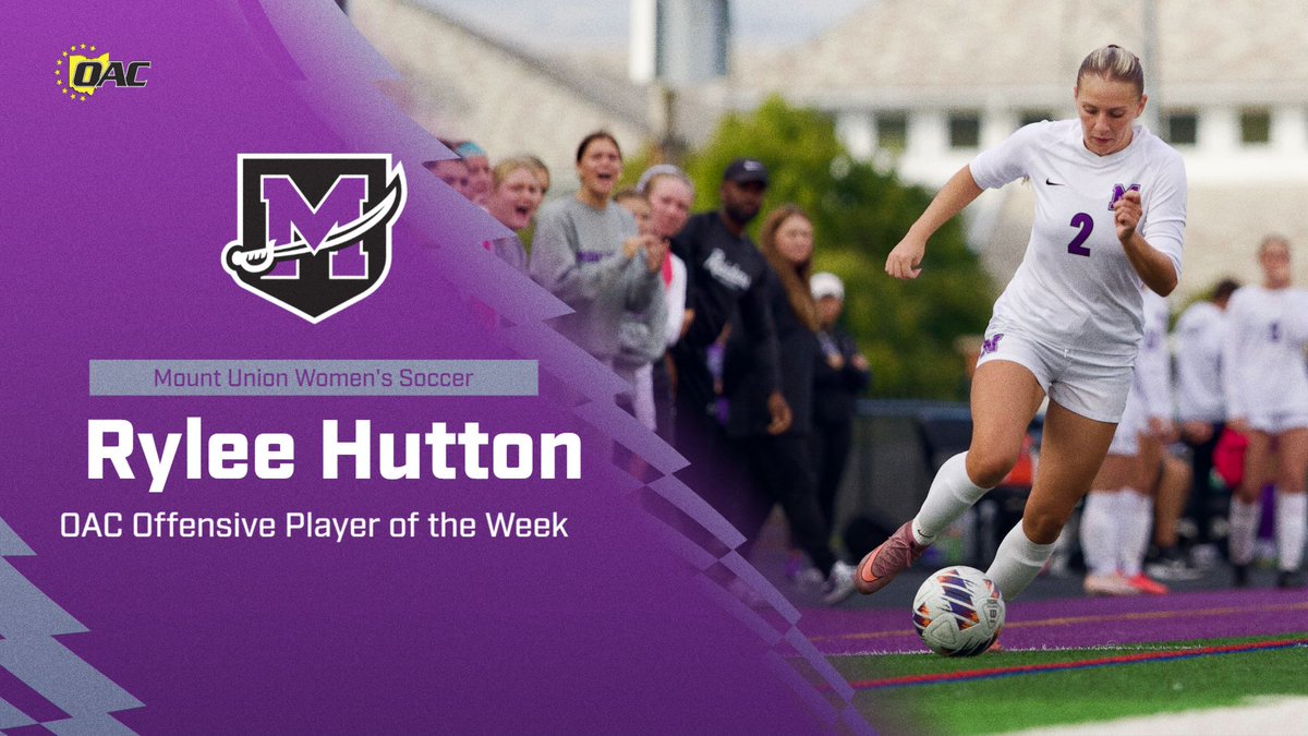 purpleraiders's tweet photo. Women's Soccer: Rylee Hutton Wins Second Straight OAC Offensive Player of the Week https://t.co/Z2luAevA9l #GoMountGo https://t.co/QRBtJmO5We