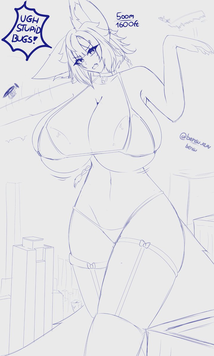 bensu_kun's tweet photo. Stupid Bugs!🦊
#sizetwitter #giantess #巨大娘 https://t.co/bwTwhZtFqR