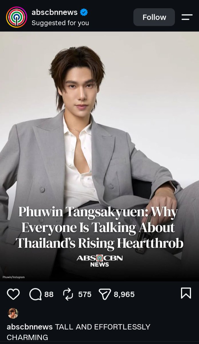 muse7essence's tweet photo. Thailand’s rising heartthrob. Those descriptions from aus became real. We believe in Phuwin's supremacy.

#phuwintang https://t.co/Vp4p1RoO6O