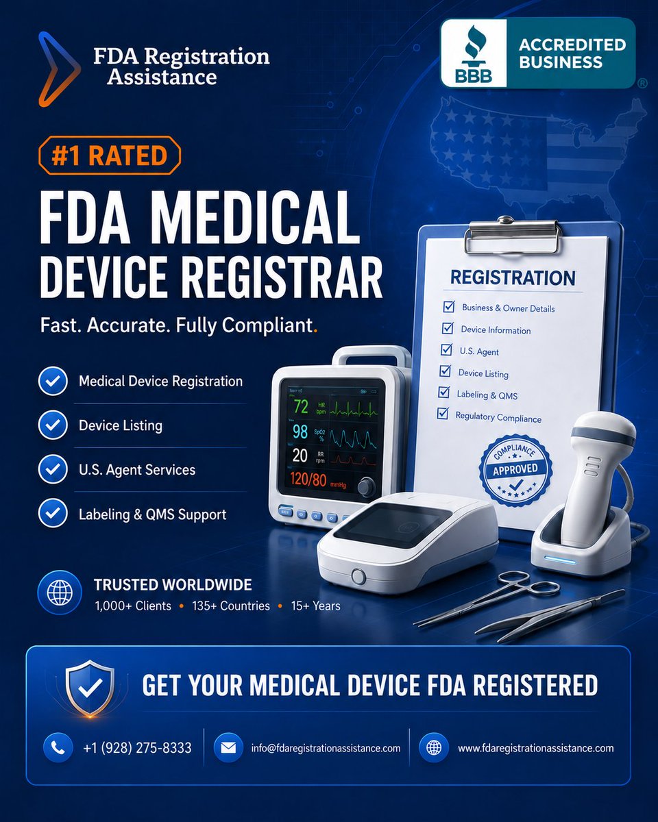 fda_assistance's tweet photo. 🩺Selling medical devices in the U.S.?
FDA registration may be just one step. Check device listing, U.S. Agent, labeling &amp; quality system requirements. 

Get help: https://t.co/uMEApqdpCP #FDAMedicalDeviceRegistration #DeviceListing #USAgent #MedicalDeviceCompliance #FDA https://t.co/LFa4G2zRNd