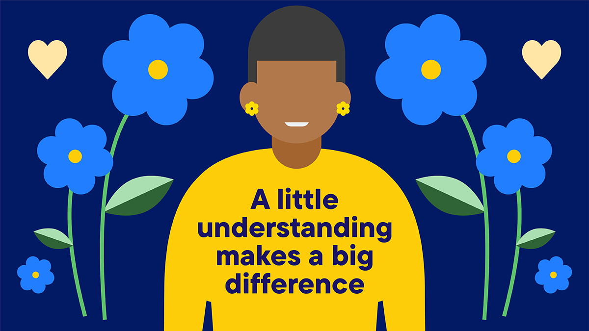 DementiaFriends's tweet photo. 'A little understanding makes a big difference.'

This is the fifth thing we want everyone to know about dementia. Dementia can be confusing and isolating, but with a little understanding you can make the biggest difference, so people with dementia feel more understood💙 https://t.co/9zbPEoOjp6