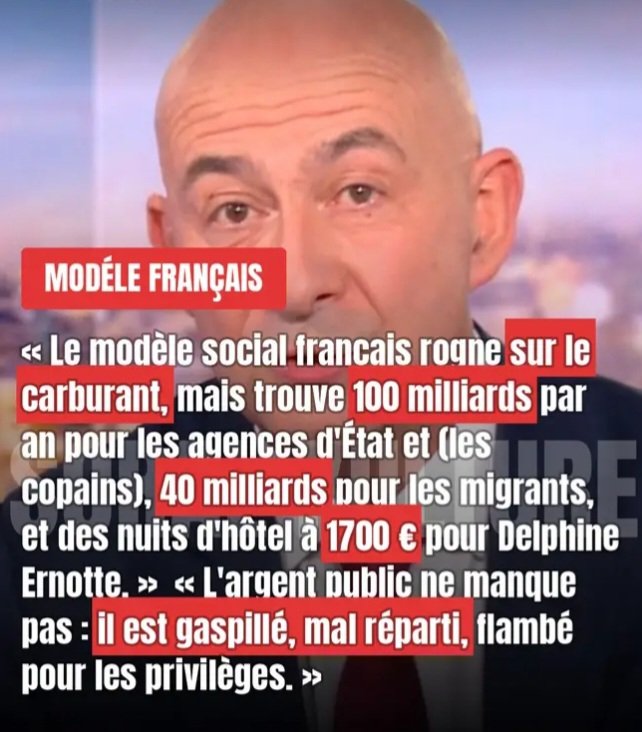 FredGaulois's tweet photo. Baisser les taxes sur les carburants ❌️
Dépenser 100 milliards par an dans des agences d Etat pour recaser les copains gauchistes ✅️
Dépenser 40 milliards par an pour accueillir encore plus d étrangers ✅️
Payer 1700 € une nuit d hôtel pour la Présidente de FranceTV ✅️
Bonne fin de journée les gueux!