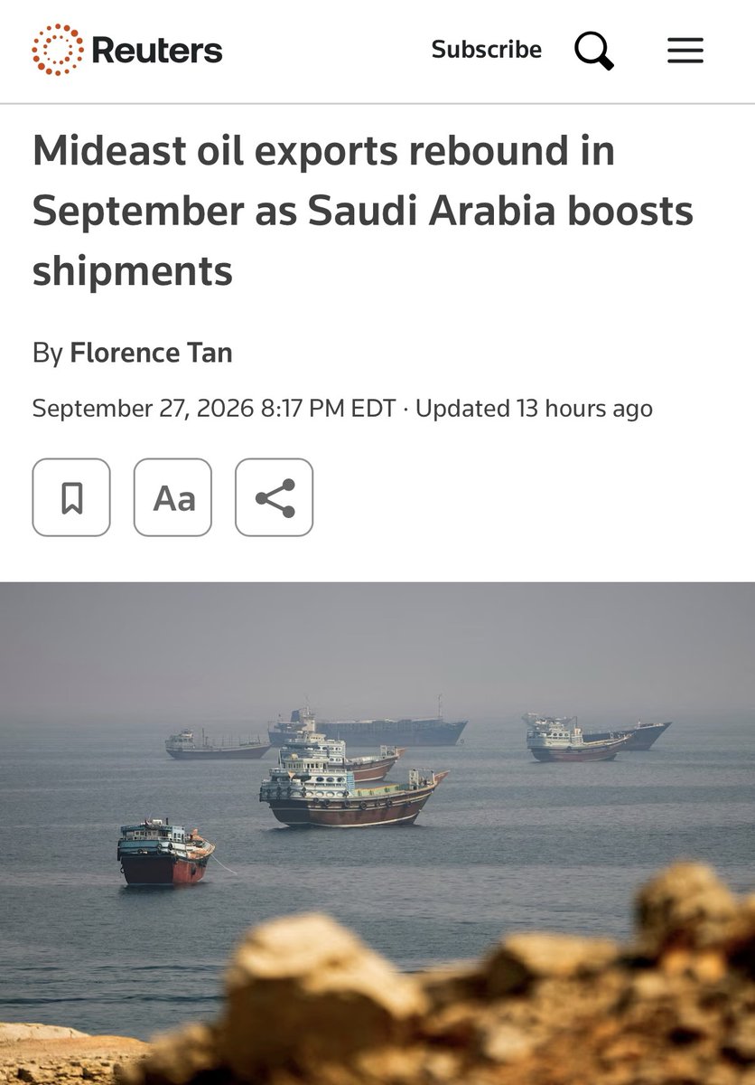ianbremmer's tweet photo. hormuz oil exports rebounding to pre-war levels = lost leverage for iran

some color for why a possible deal is back in the news 

(and why trump isn’t interested in making it) https://t.co/aui33WnzhR