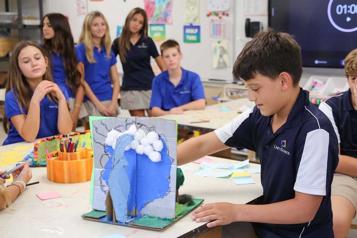 UnitySchoolFL's tweet photo. 💡 6th graders explore the past &amp; future! From Spanish postcards to 2276 tech prototypes and 3D National Park maquettes, see our middle schoolers lead the way Wed, 9/30 at 5:30 PM! 🚀🔗[Link] #UnitySchoolFL #America250 https://t.co/yPXbXJYEzr