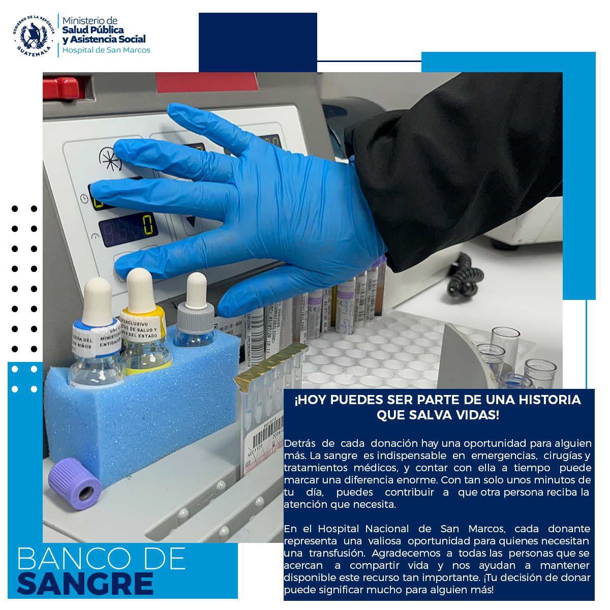HNSMSocial's tweet photo. 🩸 La sangre no se puede fabricar. Una donación puede ayudar a mantener disponible este recurso para emergencias, cirugías y tratamientos. Tu tiempo puede convertirse en apoyo para alguien más. ❤️

#HospitalNacionalDeSanMarcos #BancoDeSangre https://t.co/nuNcDaagIm