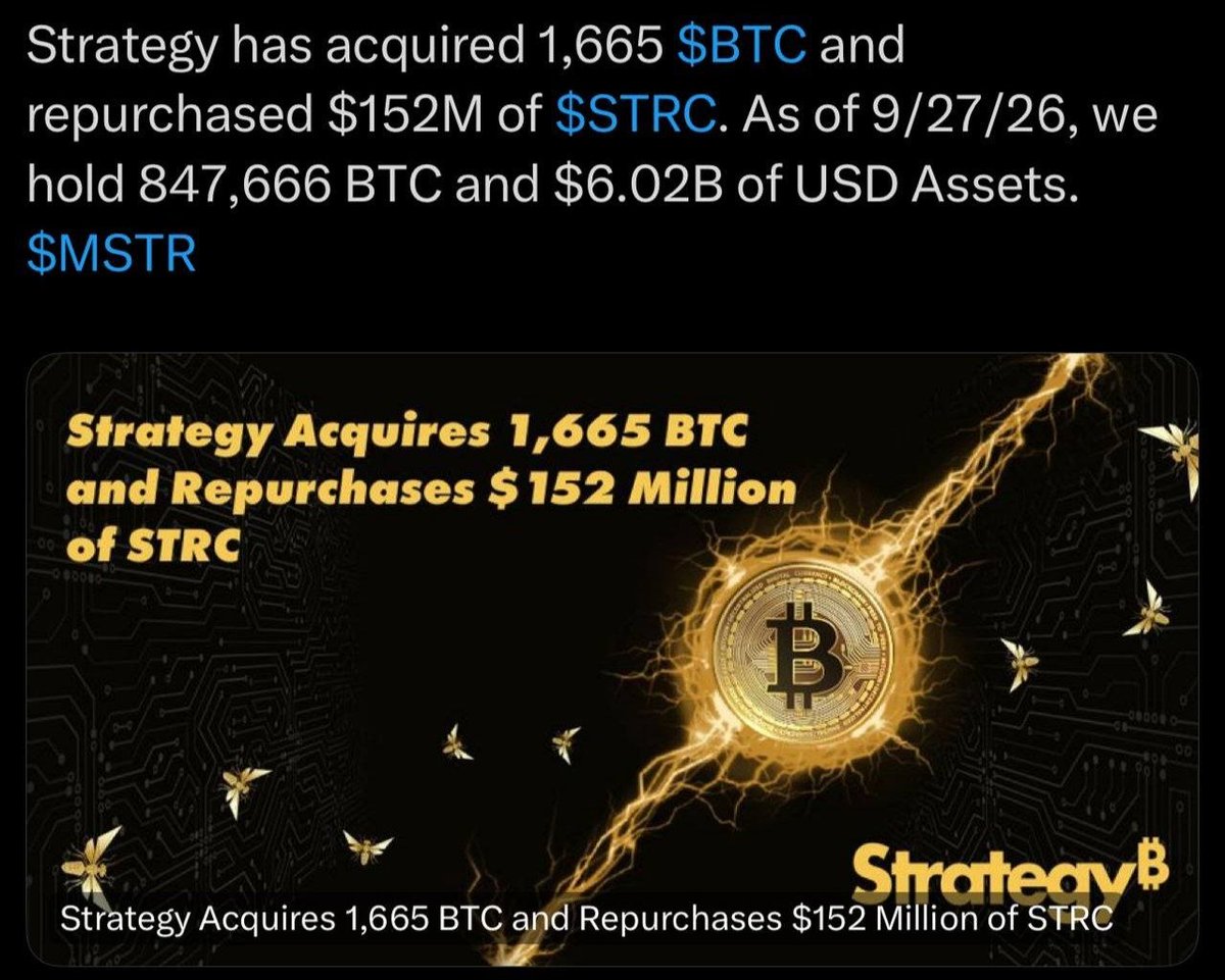 cryptojack's tweet photo. 🚨 BREAKING: Strategy has acquired another 1,666 BTC. https://t.co/zNzPgNoyAS