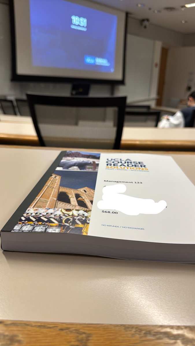 JaredHayes2839's tweet photo. Finally made it to a classroom. All I know is that I'm getting robbed of 68 because of a fuckass course reader https://t.co/PWZbvBv6Cn