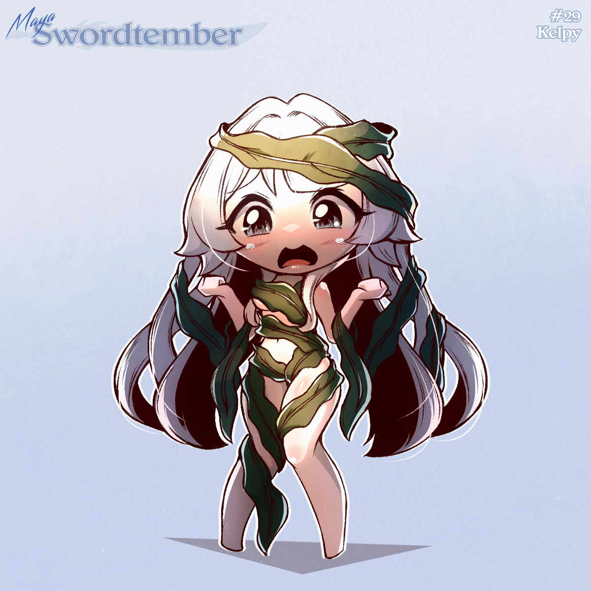 richter_h_'s tweet photo. MayaSwordtember Day 29: Kelpy
That's quite a bunch of kelp she's got there...

#swordtember https://t.co/mUvA0StWMj