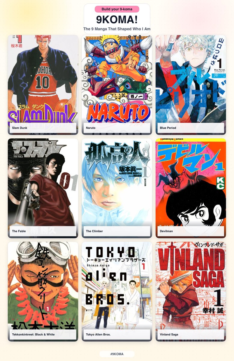 naemesysm's tweet photo. me and the nine manga that shaped who i am (not in order) https://t.co/vuCd2H9Xmx