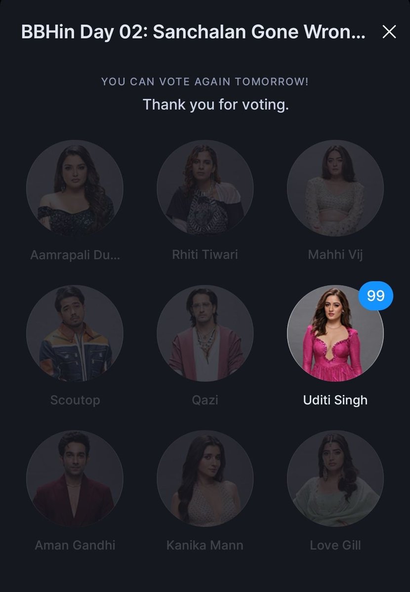 iam_sophie982's tweet photo. Guys go on Jiohotstar and Vote for Uditi And remember you can vote her 99 times with same number Everyone do vote for her she really needs our support !! 

Uditisingh #BiggBoss20 https://t.co/37L0Yj4boO