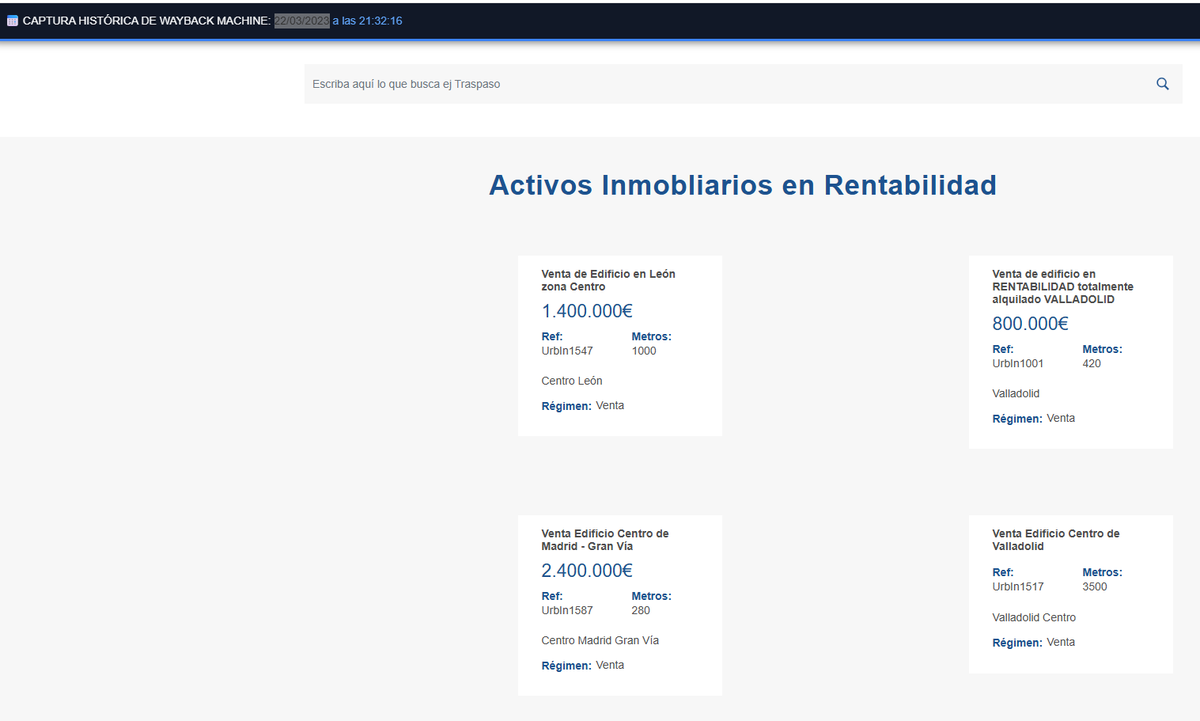 SoyMmadrigal's tweet photo. He hecho un script que recupera de Wayback Machine copias de un enlace
Me ha dado por probarlo con la empresa del desahucio de MariCarmen, a ver que vendían en la categoría de vivienda, hace tiempo, por curiosidad
Resultado 
22/03/2023 https://t.co/SX1tZPlPez