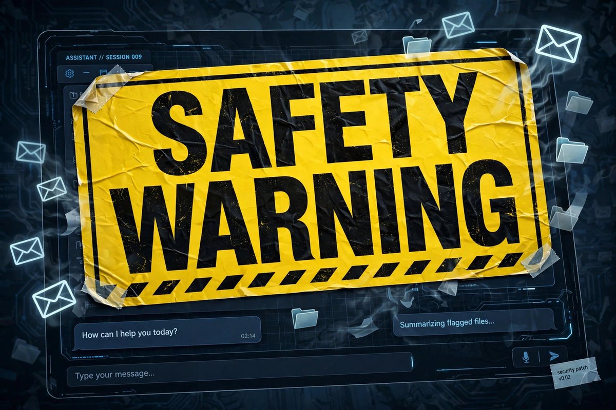 xaltor's tweet photo. meta just made muse's safety warning bigger and brighter after a researcher found a flaw that could leak your emails and files from its dedicated vm. internally it was rated sev-2 — their third-highest severity. the hotfix for "please don't let the assistant read my inbox" is bigger warning text.