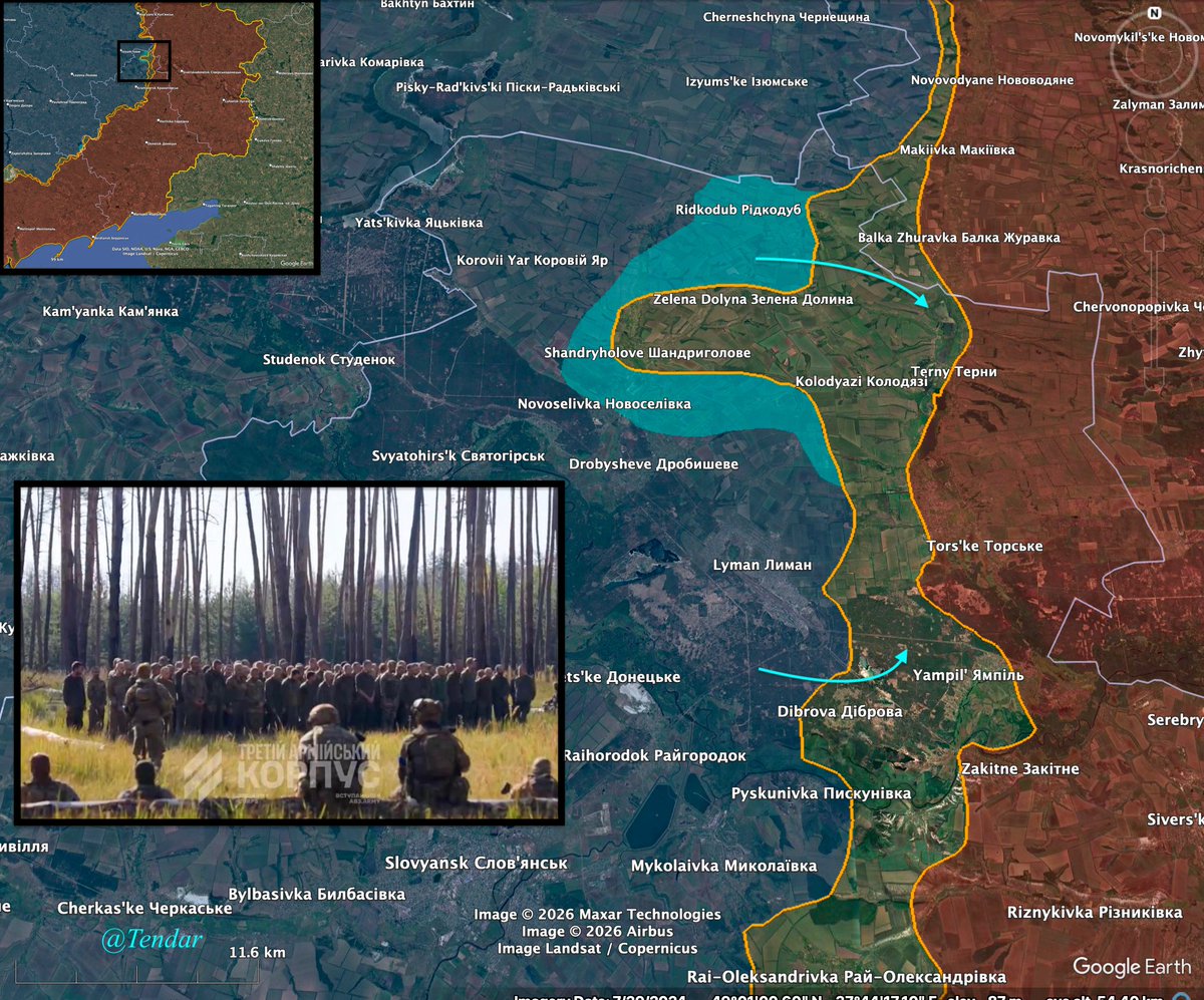 Tendar's tweet photo. Despite the fact that the frontlines are still moving in this area, one thing can be said already: 

The third Battle of Lyman in this war is basically over and Ukraine won. Again.

After eliminating most of the northern salient around Lyman, around 250 Russian soldiers were captured. This is substantial number given that in previous instances Russians were quite effective in running away. The number indicates that multiple Russian positions were overrun while many more were cut off.

It is also likely that the southern salient of the Russian occupation is under pressure. 

It is likely that Russians will try it a fourth time, but an encirclement of this Ukrainian city in the Donetsk region is once more as far away as it was around one year ago. From an operational point of view this is a major setback for Moscow.
