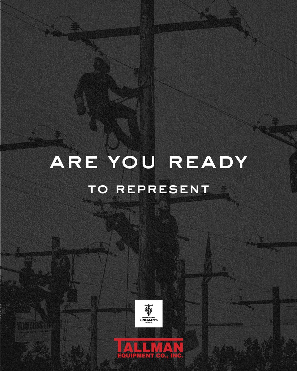 TallmanEquip's tweet photo. The International Lineman’s Rodeo is almost here, and the Tallman crew is ready for another great week with the people who make this industry what it is.
See you in KC. 🤘⚡
#linemansrodeokc #Linework #TallmanEquipment #booth540 https://t.co/1k8PJjR2qE