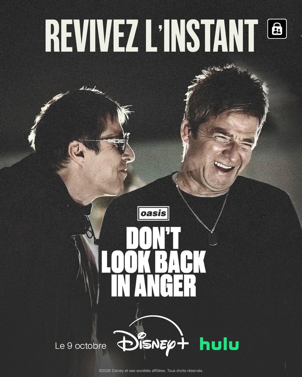 DisneyPlusFR's tweet photo. Revivez l’événement !
Oasis: Don’t Look Back In Anger est disponible en streaming dès le 9 octobre sur #DisneyPlus, avec des images inédites. https://t.co/XnvXMhbVjg