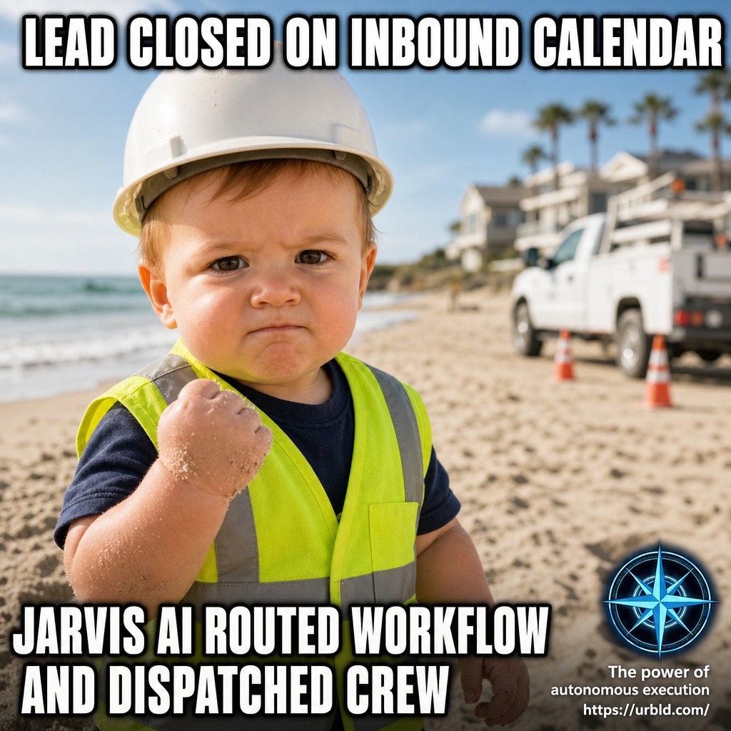 URBLDllc's tweet photo. More leads won't save a broken dispatch process. Closing a deal is only a win if the handoff to the crew actually works. Jarvis AI catches the closed lead on your inbound calendar and dispatches the team automatically. No manual texts. No chaos.

#FieldService #URBLD https://t.co/cMlWk9XC3y
