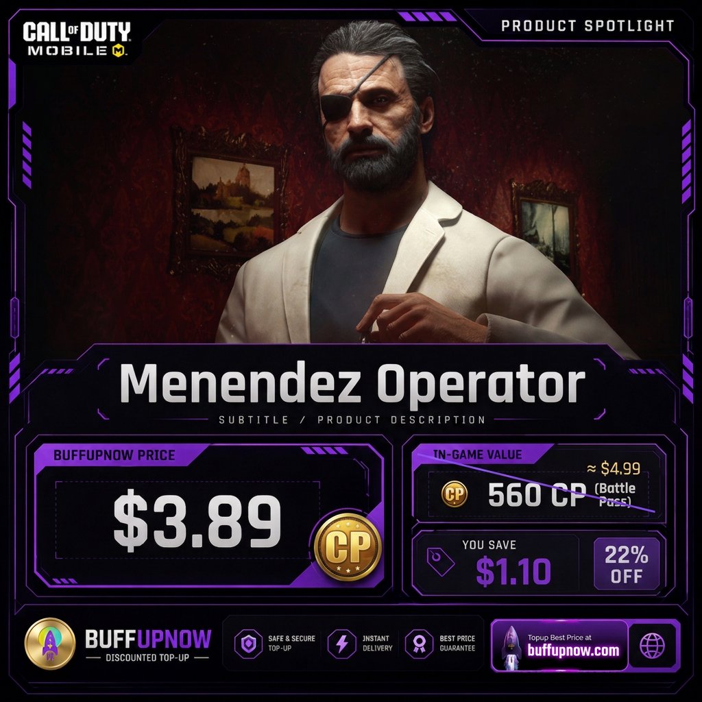 BuffUpNow_'s tweet photo. ❌ $4.99 = Menendez Operator
✅ $3.89 at https://t.co/562gnaFNSu

560 CP (Battle Pass), smarter price.
💰 Official: ~~$4.99~~ → BuffUpNow: $3.89
💾 Save $1.10 (22% OFF)

Top-up smarter → https://t.co/562gnaFNSu
#BuffUpNow #CODM https://t.co/pX1BGVEvZy