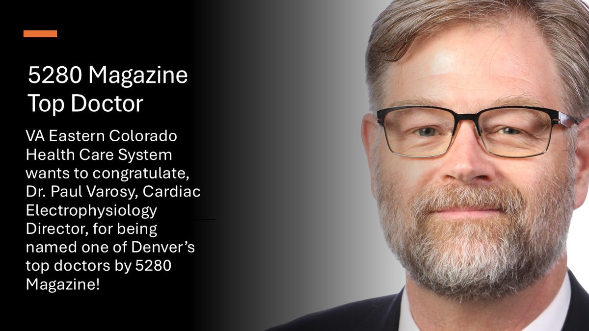 VAECHCS's tweet photo. VA ECHCS would like to congratulate Dr. Paul Varosy, Cardiac Electrophysiology Director, for being selected by the Denver-based magazine publication, 5280 Magazine, which recently released its list of the top doctors in the Denver area. https://t.co/oveeybgkMN