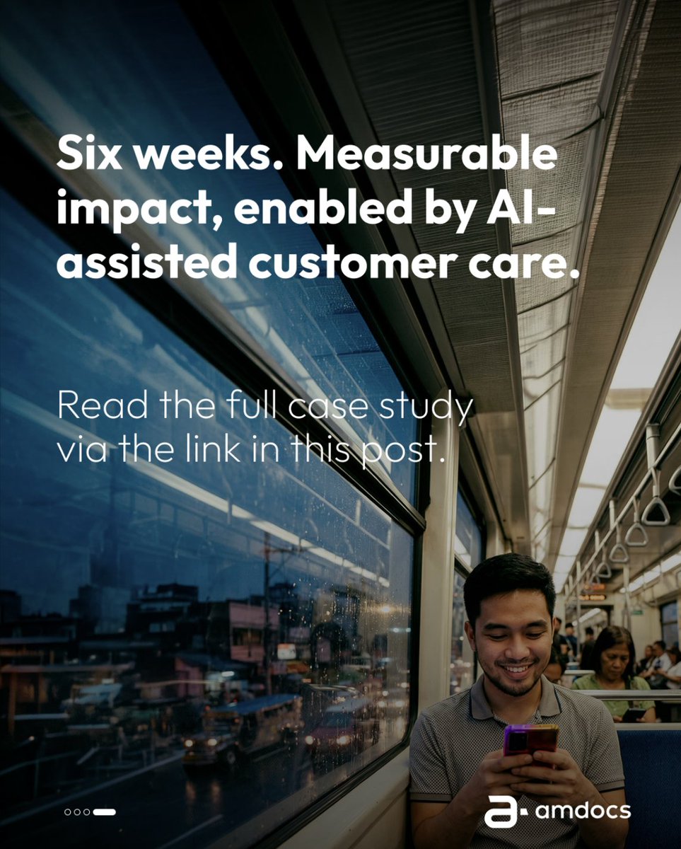 Amdocs's tweet photo. @PLDT delivered measurable customer experience gains in just six weeks through a targeted customer service use case.

Discover how PLDT partnered with Amdocs to transform customer service operations through Unified Case Management on Amdocs’ Customer Engagement Platform.

Read the IDC case study: https://t.co/v89Q8bzNRX

#Amdocs #PLDT #CustomerExperience