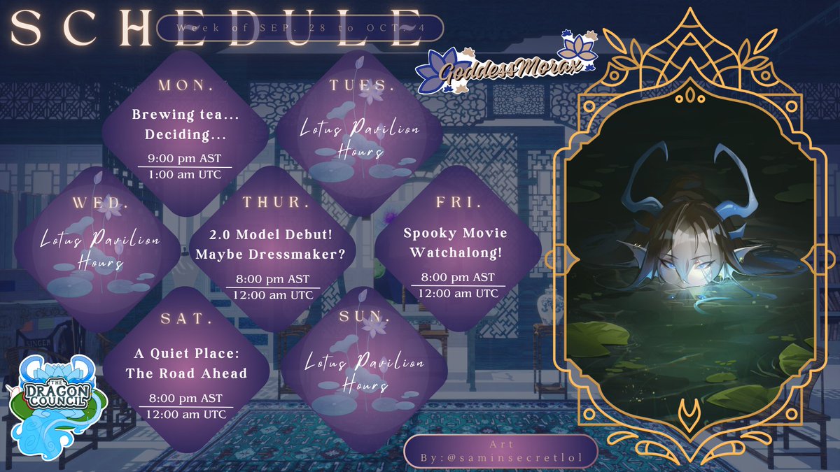 GoddessMoraxVT's tweet photo. 🪷New Schedule!🪷
Starting this week there is a lot of things to do! We have a big announcement and I think I was teasing it a few times. We have a new model! Let's start with my favorite month! I hope to see everyone there! ❄️🐉
#VTuberEN #VTuber #Newmodel https://t.co/6cJn1vnygg