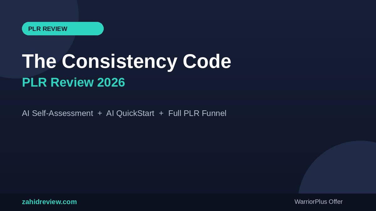 ZHreview's tweet photo. New review: The Consistency Code PLR
It adds an AI Self-Assessment and AI QuickStart to a standard PLR package.
Read The Full Review👇
https://t.co/x44saPoLrI
#PLRReview #AffiliateMarketing #DigitalProducts #ZahidReview
(Disclosure: I may earn a commission) https://t.co/KfM52r9bUv