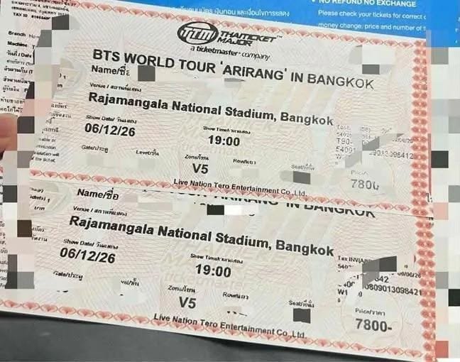 sureticket01's tweet photo. ปล่อยบัต�� BTS WORLD TOUR ARIRANG IN BANGKOK 

โซน V5 (7800) จำนวน 2 ใบติดกัน 
ปล่อยบัตรจากโควต้าส่วนตัว เหมาะสำหรับเพื่อนหรือคู่ที่อยากไปดูคอนด้วยกัน 

 ราคา: ใบละ 8,400 บาท,l
 ขอคนพร้อมรับจริง / ปิดดีลไว

สนใจทัก DM ได้เลย..
#BTS_WORLDTOUR_BANGKOK
#BTS_ARİRANG .., https://t.co/04DWjb4bJw