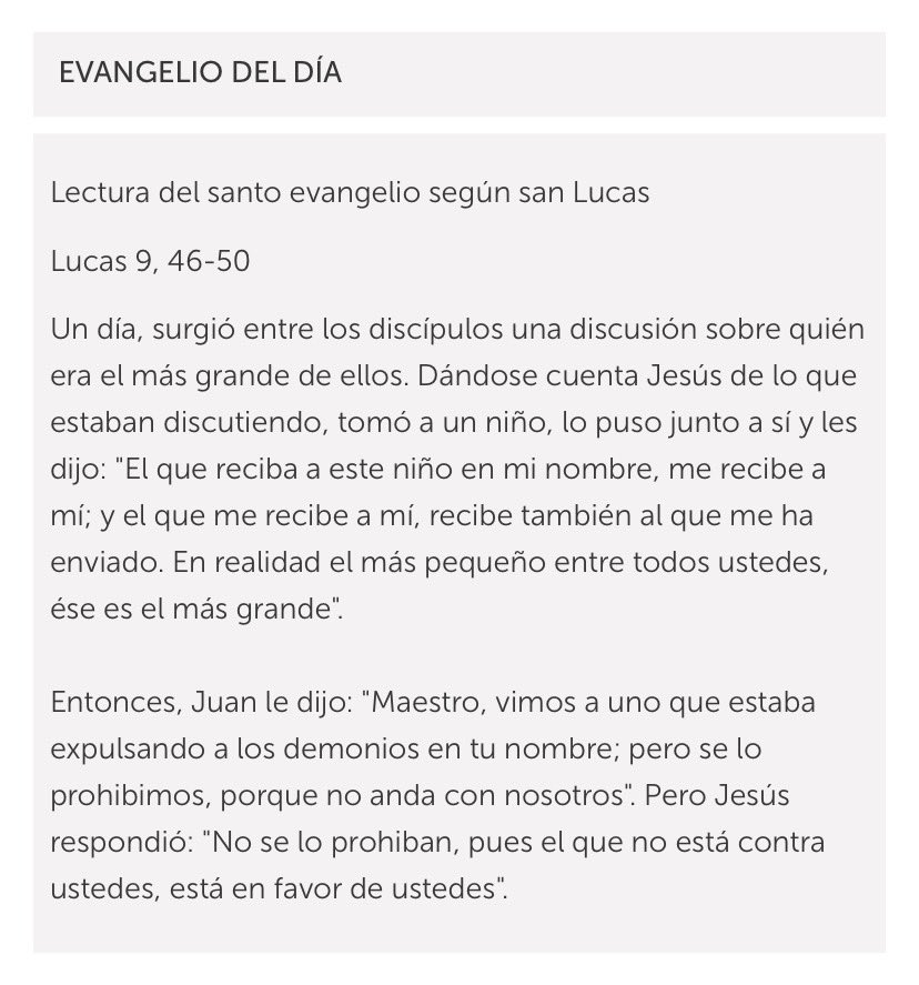 livsalguero's tweet photo. El #EvangelioDelDía lunes
#SanLucas 9, 46-50 https://t.co/zNcF8kEk03