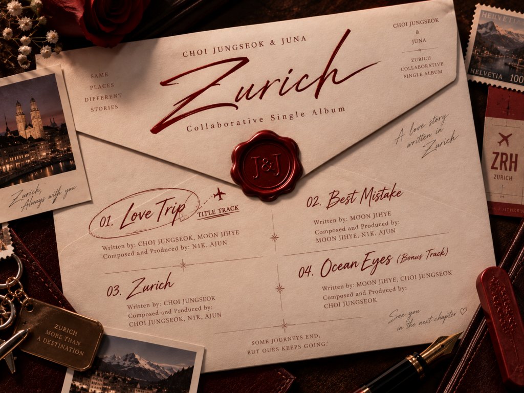 JUNAMJH_offcl's tweet photo. JUNA&amp;Choi Jungseok 주나&amp;최정석 The 1st Collaborative Single Album 〈Zurich〉

LOVE LETTER
➫ 2026.10.06 6PM (KST)  

#Zurich_JUNAnChoiJungseok #Zurich_주나n최정석 
#JUNA #주나 
#Choi_Jungseok #최정석 @Choi_JungSeok12 https://t.co/8tA3rdPAuR