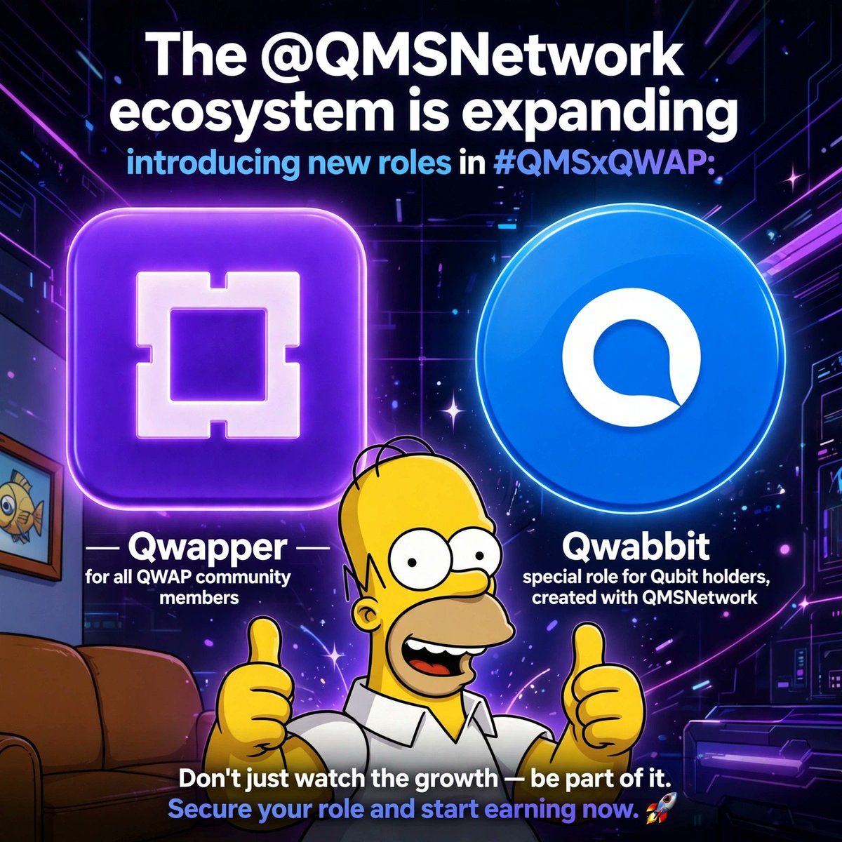 kubvil551's tweet photo. The @QMSNetwork ecosystem is growing fast!
New roles are now open for the community in #QMSxQWAP:
โ ๐ Qwapper - for QWAP members
โ ๐ Qwabbit - exclusive for Qubit holders
Ready to level up? Join the movement and claim your spot! ๐
#QMSNetwork #QWAP #Qubit #Crypto https://t.co/Q0MVDyG6sS