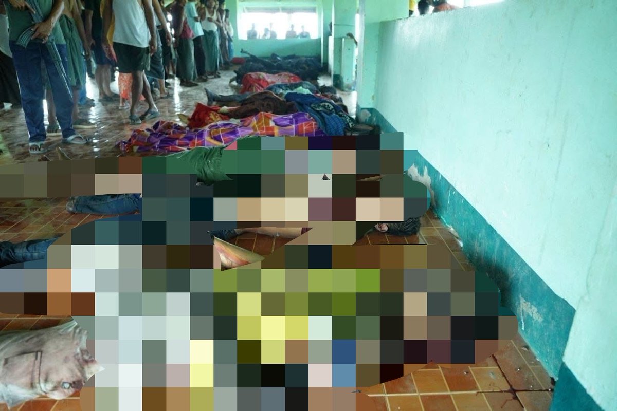 ThomasVLinge's tweet photo. The air strike on Kyauktaw turned out to be a massacre. Rakhine media report at least 33 killed when the bombs hit the local market.

Pictures of dead and burned bodies are too gruesome to share unfiltered.

Myanmar 🇲🇲 https://t.co/sNywjrmYpd