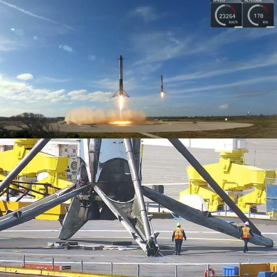 ViralHOF's tweet photo. Starship just reached orbit for the first time.

To put SpaceX’s engineering into perspective, here is a person standing next to the landing legs of a Falcon 9 first-stage booster.

Starship is more than double its height and nearly 2.5 times wider. https://t.co/CSYz5fqysJ