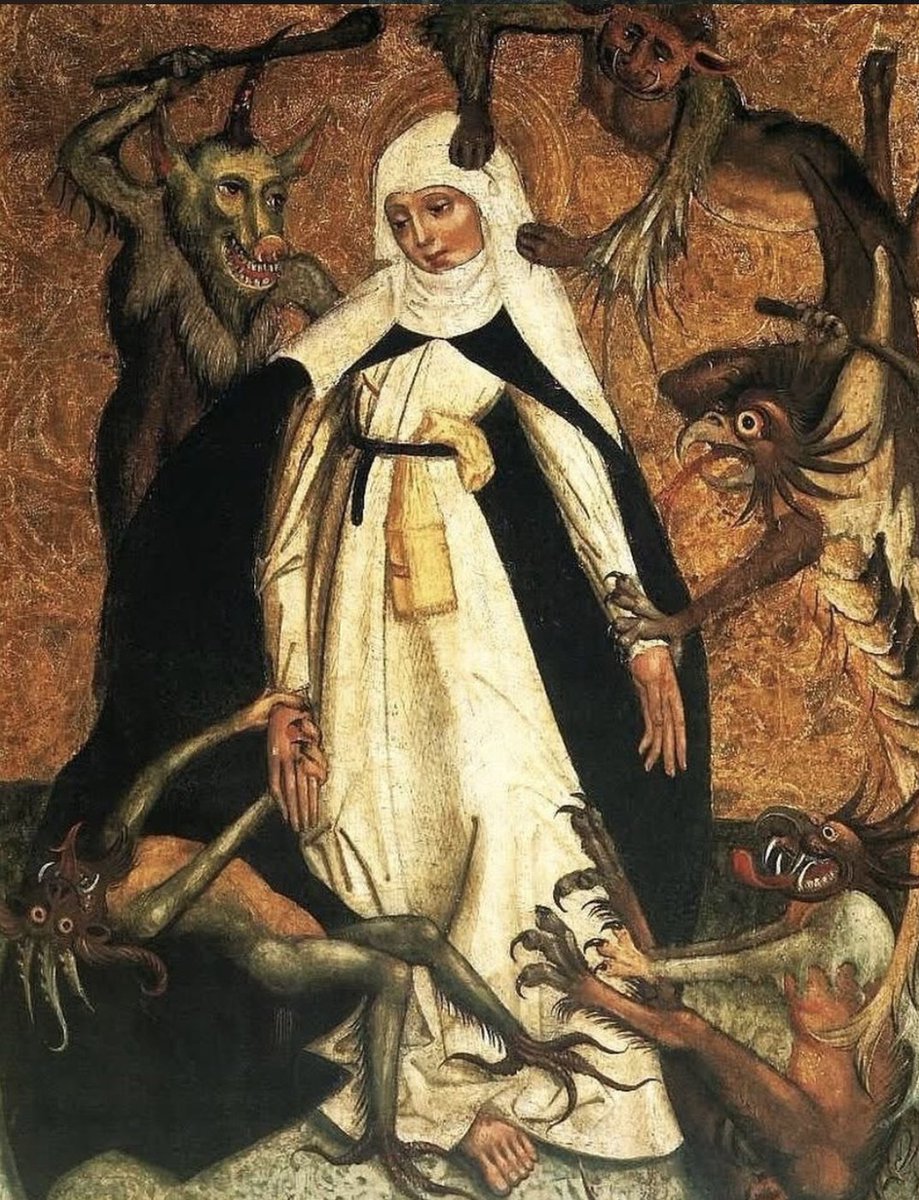 Einarbaldvii's tweet photo. Saint Catherine of Siena menaced by demons.
Anonymous Polish Painter, ca. 1500