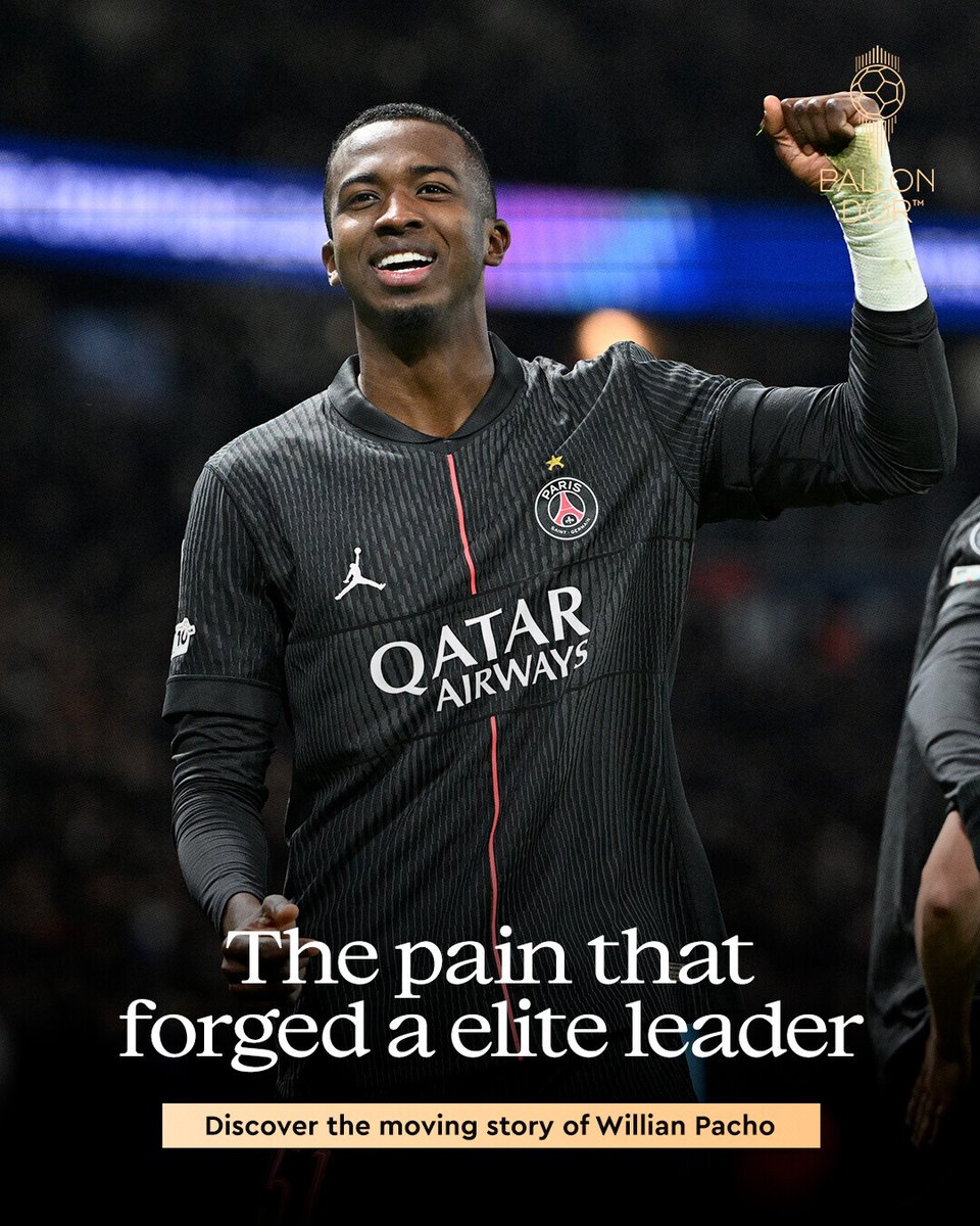 ballondor's tweet photo. Forged through adversity. Built for the highest stage. 🇪🇨🔥

Inside the personal story that gave Willian Pacho his unbreakable strength.

Read his story here ➡️ https://t.co/Tdx50Uwm8i

#ballondor #pacho #ecuador #psg https://t.co/WNQvIM7qFD