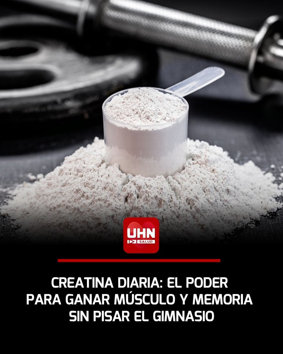 UHN_Plus_Salud's tweet photo. 🇺🇸‼️ | Un estudio de 12 semanas publicado en el Journal of the International Society of Sports Nutrition halló que 10 gramos diarios de creatina aumentaron la masa magra, la fuerza y la resistencia muscular en adultos de 45 a 65 años incluso sin un programa de ejercicio. También se observaron mejoras exploratorias en marcadores cognitivos y de memoria.