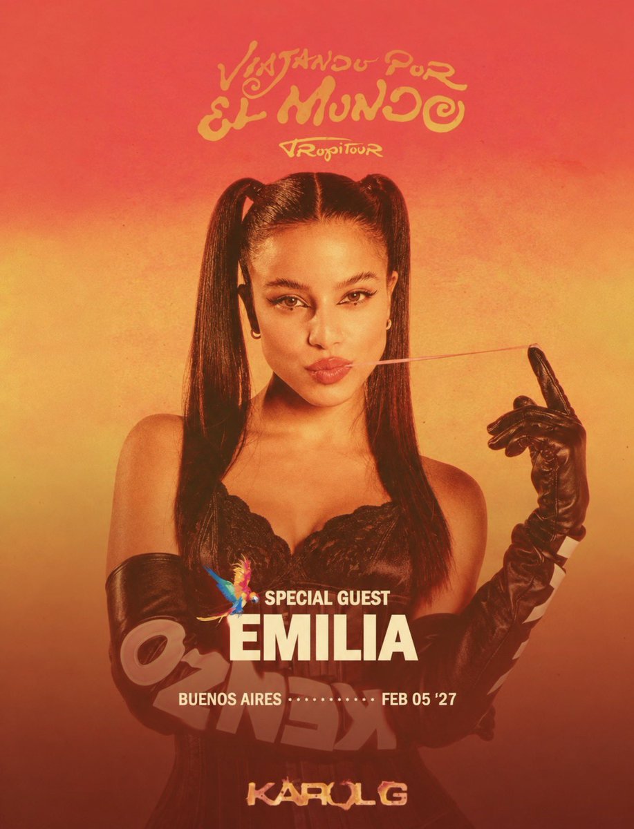unveranorosa's tweet photo. 🚨 ARGENTINA, BOLUDOS! 🇦🇷

La reina Emilia será la encargada de abrir el concierto del Viajando Por El Mundo: Tropitour de KAROL G en Buenos Aires!🔥✨🩵 https://t.co/PG1piHCHOA
