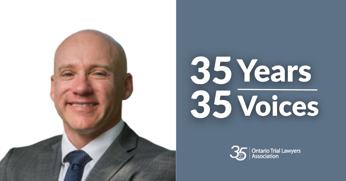 OntarioTLA's tweet photo. 35 Years, 35 Voices highlights the members who have helped shape OTLA &amp; strengthen access to justice across Ontario. Meet Duncan Macgillivray, member since 2008.

"Being a member has helped to shape my career in so many ways,” shares Duncan. 1/2 https://t.co/jxmSfbjYq4