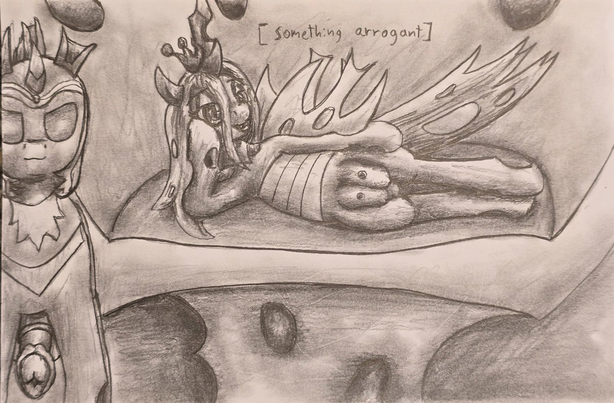 graves_zero's tweet photo. Queen Chrysalis lounging on her throne. Changelings just love to hang all that out...

#fanart #queenchrysalis https://t.co/t6k0YPdycp