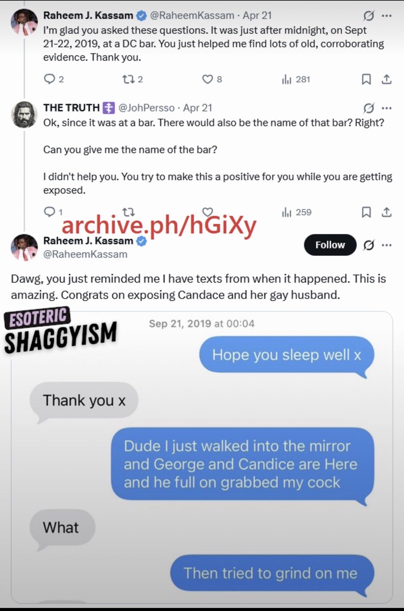 RavenGrace0613's tweet photo. Oh Candace.  Half naked pics going around X now and the world to see you’re actually gay?  

Never use the same passwords and phone numbers.   Seems someone got yours.  

100k if you can prove him wrong.  Will you even acknowledge it?   

I’m not surprised, we have talked about this before.  Milo and Raheem have posted to X about it and she’s never denied it.  But she’s never addressed it either.  

Just like she’s never addressed George being gay.   I can confirm George and Candace lived in DC when Raheem said this happened.  

So is it truly a lavender marriage?  I’ve always said it was a business arrangement.  George was to be the Charlie in the UK working for the donors there but also the marriage would bring a transatlantic bridge between UK politics and the GOP.   What did Candace get?  Well Charlie had found Erika and Candace got the “Gay” marriage she wrote about in her blogs along with marrying into money.
