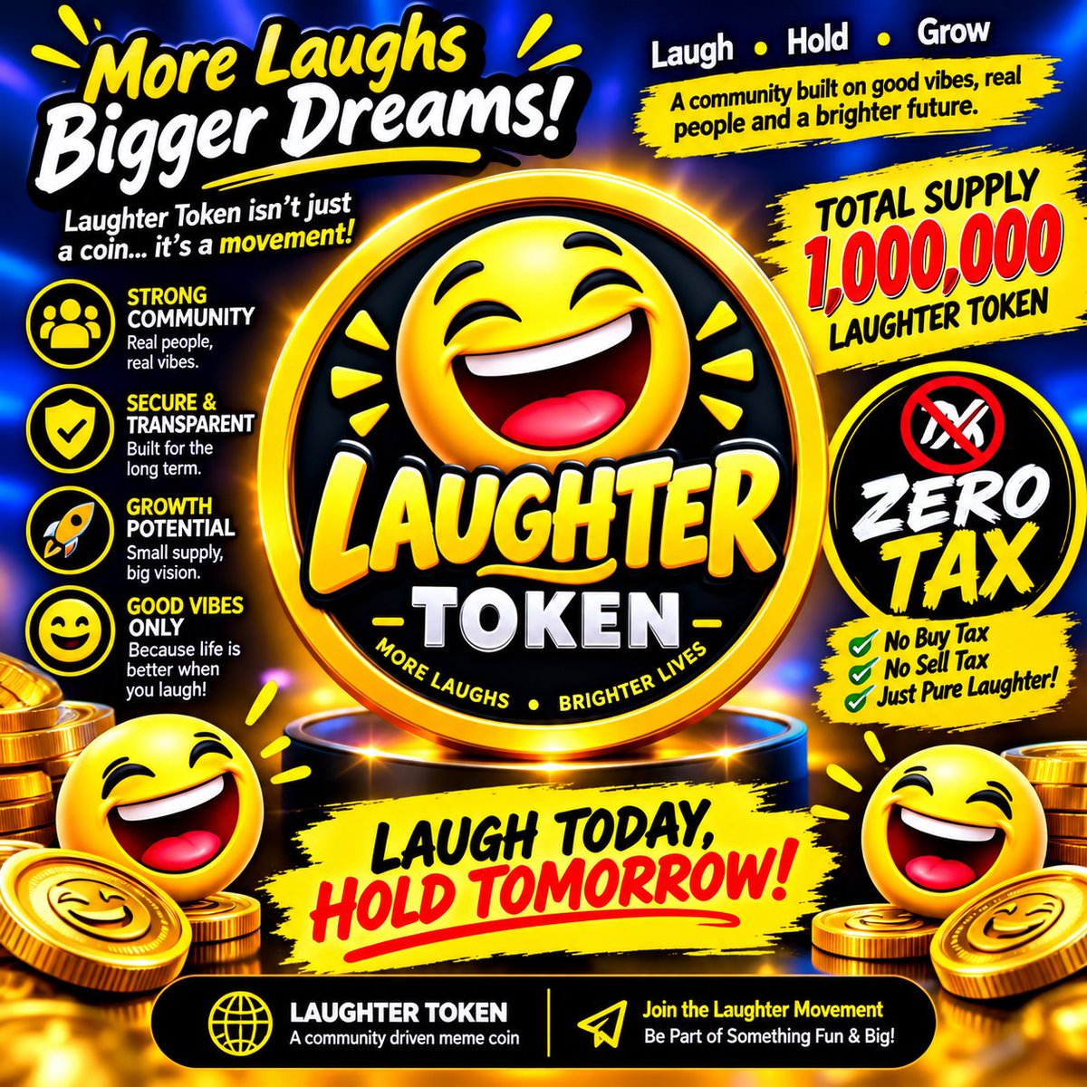 Timojuni's tweet photo. 😂 $LAUGH IS THE MOVEMENT. 🚀

🔥 0% TAX
🪙 ONLY 1M TOTAL SUPPLY
🤝 100% COMMUNITY ENERGY

Every post matters. Every raid counts. Every holder can help spread the word. 📢

Don’t just watch $LAUGH grow
Be part 

0xC11149609b6f1025D606db67F7e959E383224dE1
@ArkofDavId8935 https://t.co/Uh4Xk6xCrm