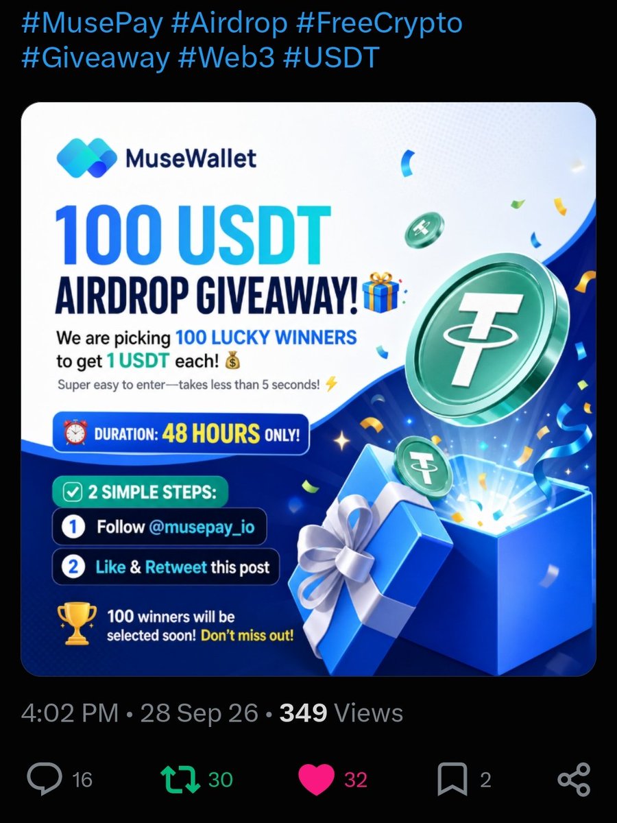 TheAlchemistdot's tweet photo. @musepay_io Followed, retweeted, liked.

all tasks completed, hope to win. https://t.co/PvwgdaAMtM