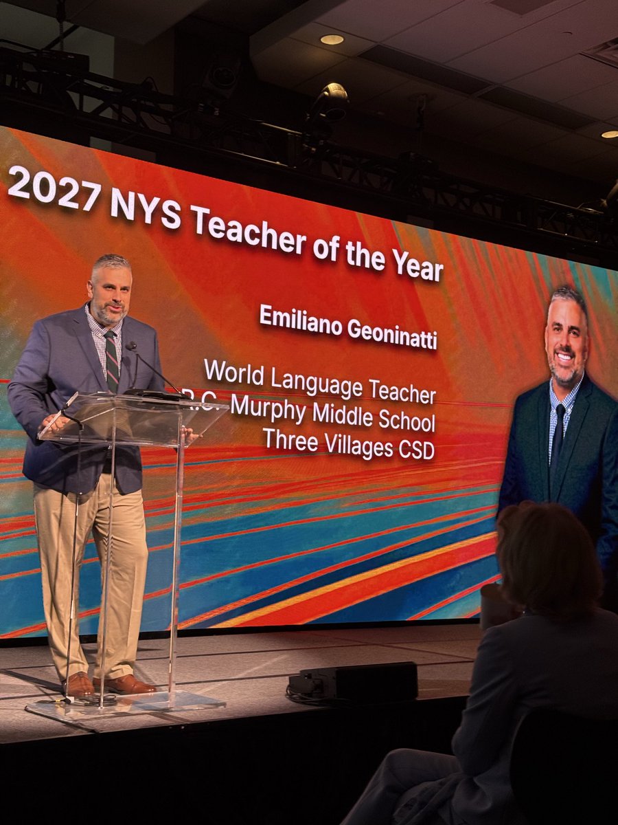 MelindaJPerson's tweet photo. Great to be here today at the @NYSchoolSupts Fall Leadership Summit, with so many incredible education leaders and champions for our public schools like NYS Teacher of the Year Emiliano Geoninatti and Senator @ShelleyBMayer. https://t.co/ezgWsOO6Ff