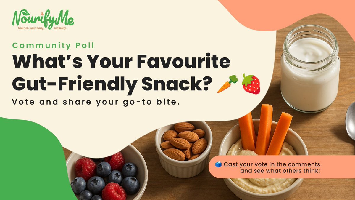 NourifyMe's tweet photo. ๐ฅ Let's settle this...
When hunger hits between meals, what's your go-to snack?
Vote below, then steal some ideas from everyone else. ๐
#GutHealth #HealthySnacking #Nutrition #Microbiome #HealthyHabits #NourifyMe https://t.co/QpqGtKxzjd