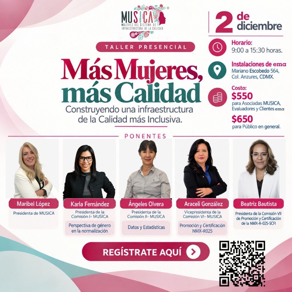 mujeres_snic's tweet photo. ¡Te invitamos a ser parte de los próximos cursos técnicos de MUSICA A.C.! 💜✨

💗 ¡Súmate, participa y acompáñanos!

Consulta cada invitación para conocer los detalles y realizar tu registro mediante el código QR  o Link correspondiente.

¡Te esperamos! https://t.co/DxiEoZx8IT