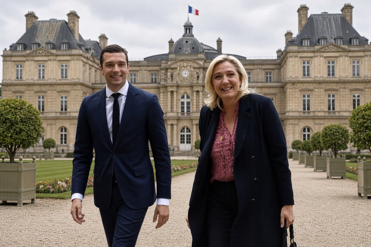 Grouchenka2's tweet photo. 🔴  RN . Sénat. 🇫🇷

Pour la première fois dans l’histoire du RN, il a désormais une place au Sénat, avec un groupe RN-UDR de 14 sénateurs. Le Sénat est l’une des deux chambres du Parlement, donc c’est évidemment très important pour la suite.

Gérard Larcher est, à ce jour, le seul candidat pour être reconduit à la présidence du Sénat.

Et je ne peux m’empêcher de faire un lien avec la sortie de la réunion de « crise » dans le bunker de Macron, puis le RN, interviewé juste après, reprenant mot pour mot la propagande de l’Élysée contre la Russie.

Alors oui, je suis une complotiste assumée.

Je ne dis pas que ce n’est pas mérité. Je dis que j’ai un doute.‼️

Un accord avec la macronie et le RN ????

Et si oui, quel accord ? Je ne peux pas le formuler précisément, je ne sais pas ce qu’il pourrait y avoir derrière.

Mais concernant la présidentielle, j’ai l’impression qu’il y a une poignée de main derrière tout ça.

Voilà mon analyse. 

Elle vaut ce qu’elle vaut. Mais j’ai le droit, de me poser la question 🤔