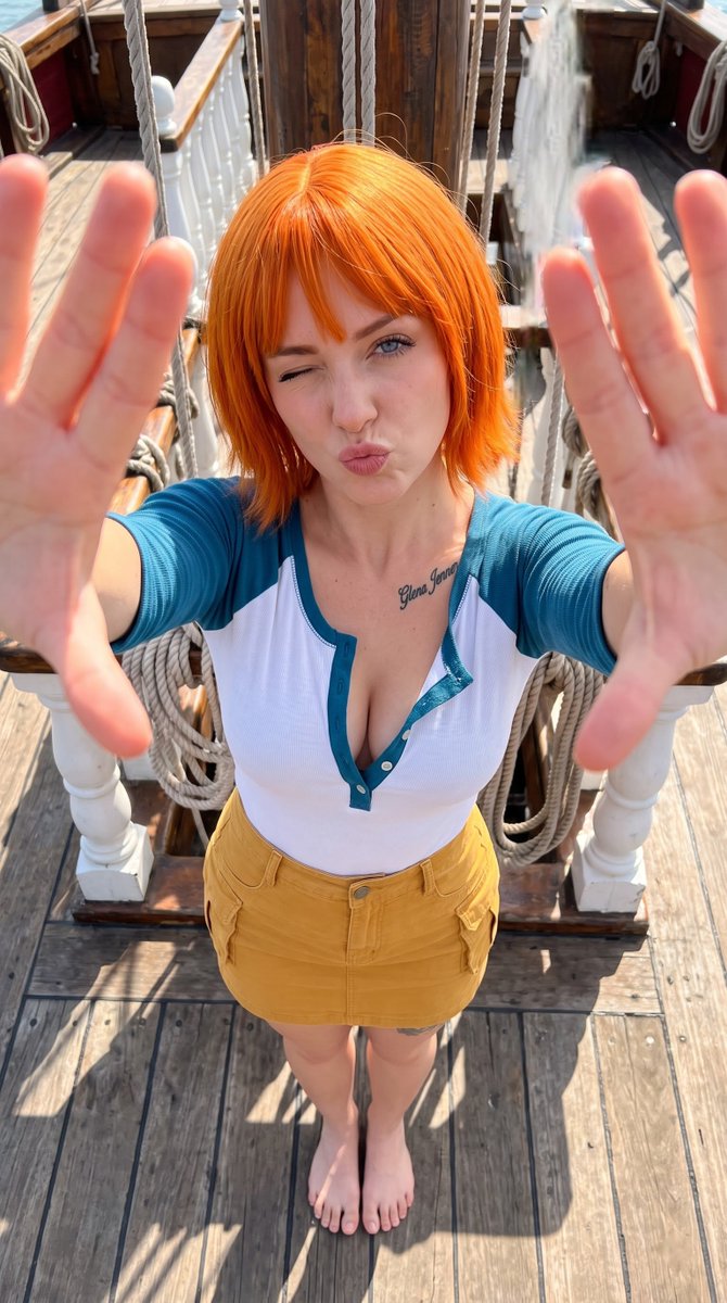 glenaunreal's tweet photo. Emily Rudd just casually living her Nami era 🍊🏴‍☠���

Nano banana pro prompt below https://t.co/FraXSLy2tQ