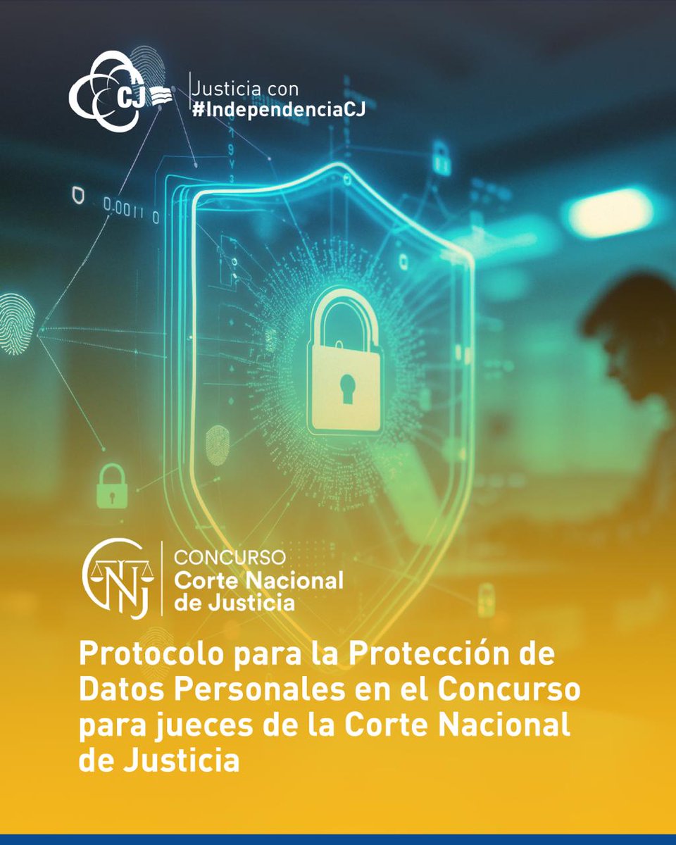 CJudicaturaEc's tweet photo. 👩🏻‍⚖️👨🏻‍⚖️ | #ConcursoCNJ

El Protocolo de Protección de Datos en el concurso de la @CorteNacional, cuidará la información exclusivamente personal de los postulantes. 

Su trayectoria profesional y méritos serán de acceso público para asegurar la transparencia y el control social en cada fase.   

Este es el primer proceso de selección que contará con reglas claras sobre este aspecto.

Mira la resolución completa aquí: https://t.co/lL6ktz0ggn

#JusticiaConIndependenciaCJ ⚖️