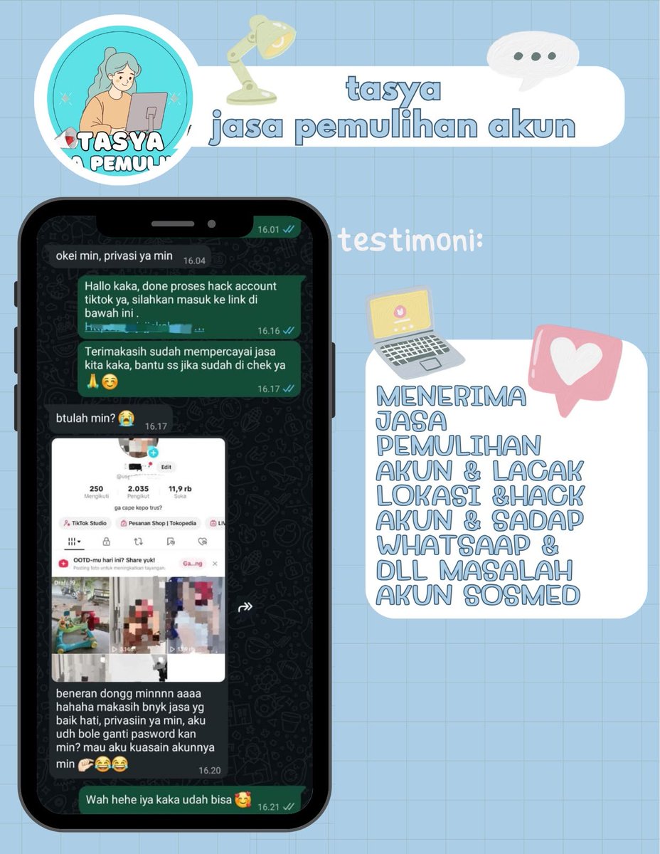 bernjmyur's tweet photo. OPEN JASA PEMULIHAN AKUN &amp; HAPUS AKUN TRUSTED

🌈JASA LACAK LOKASI
🌈SADAP WA
🌈LACAK HP HILANG BY NO HP / IMEI
🌈JASA PULIHKAN AKUN WHATSAPP YANG KEBLOKIR
AKUN : EMAIL,IG,WA,TWITER/X, FB,TIKTOK  

Order whatsapp di bio ya👌 https://t.co/HQ5sTC9iWf