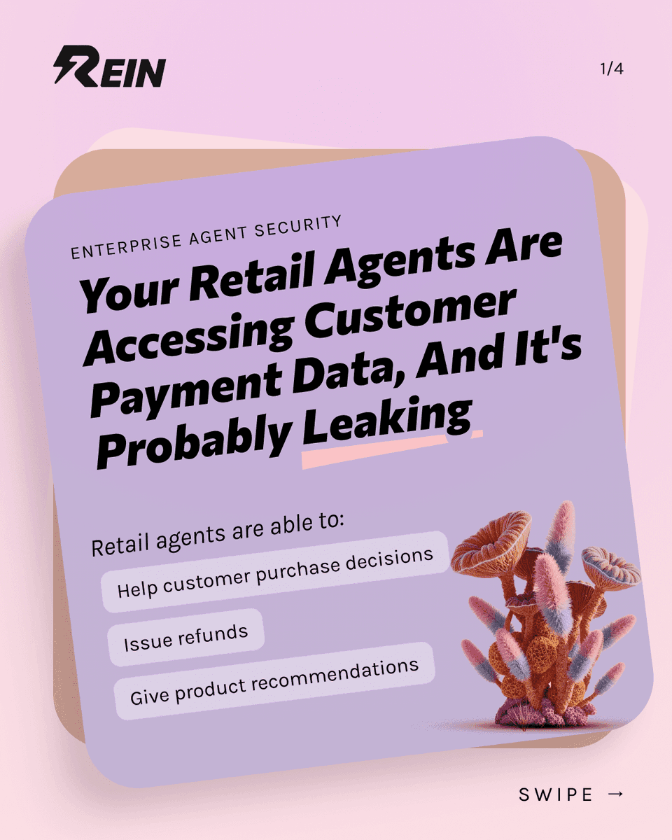 ReinAgentSec's tweet photo. How much visibility do you have into what your retail agents did yesterday?

Pricing. Inventory. Refunds. All at machine speed.

Here's expected vs. actual agent behavior and what runtime visibility looks like: https://t.co/FMSz9eg13R