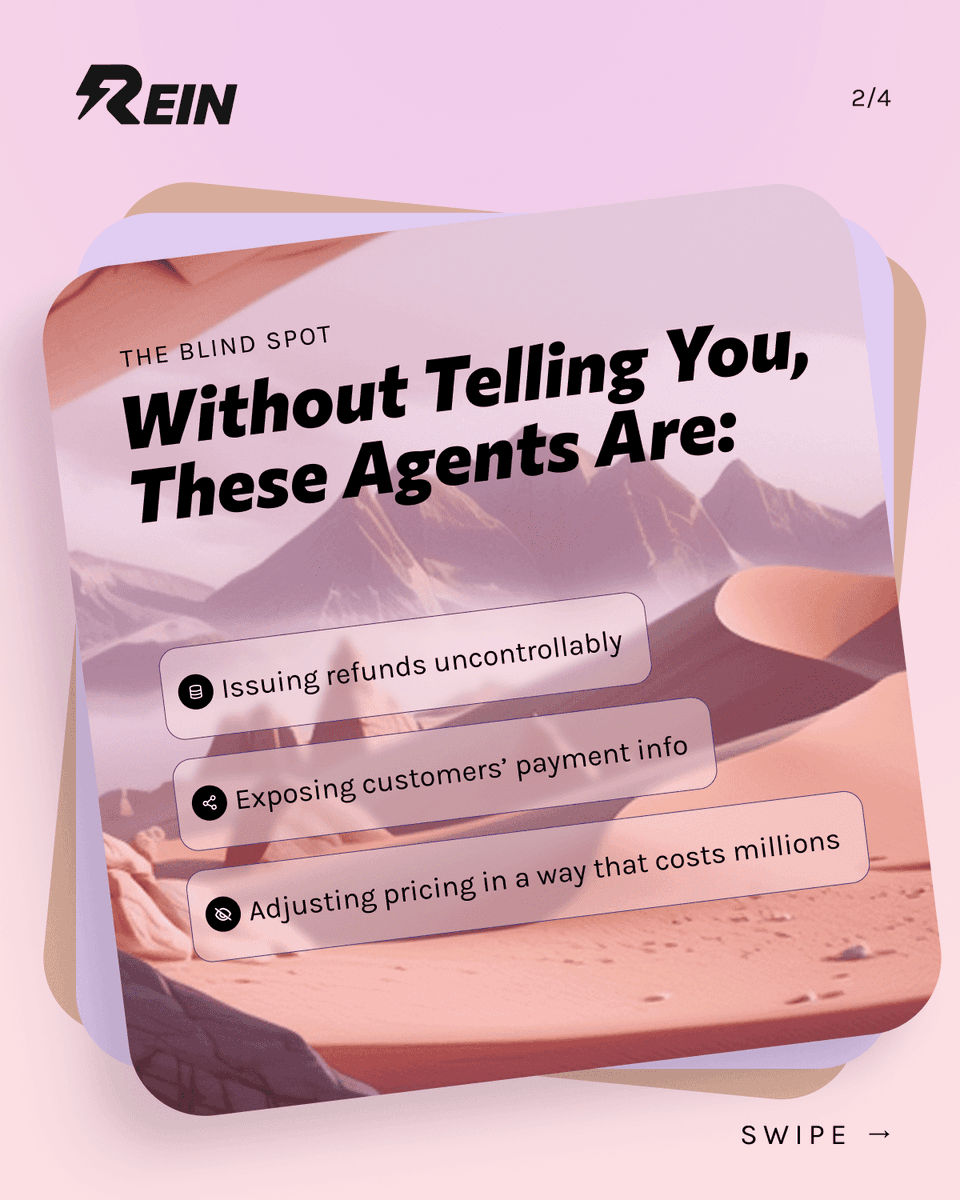ReinAgentSec's tweet photo. How much visibility do you have into what your retail agents did yesterday?

Pricing. Inventory. Refunds. All at machine speed.

Here's expected vs. actual agent behavior and what runtime visibility looks like: https://t.co/FMSz9eg13R